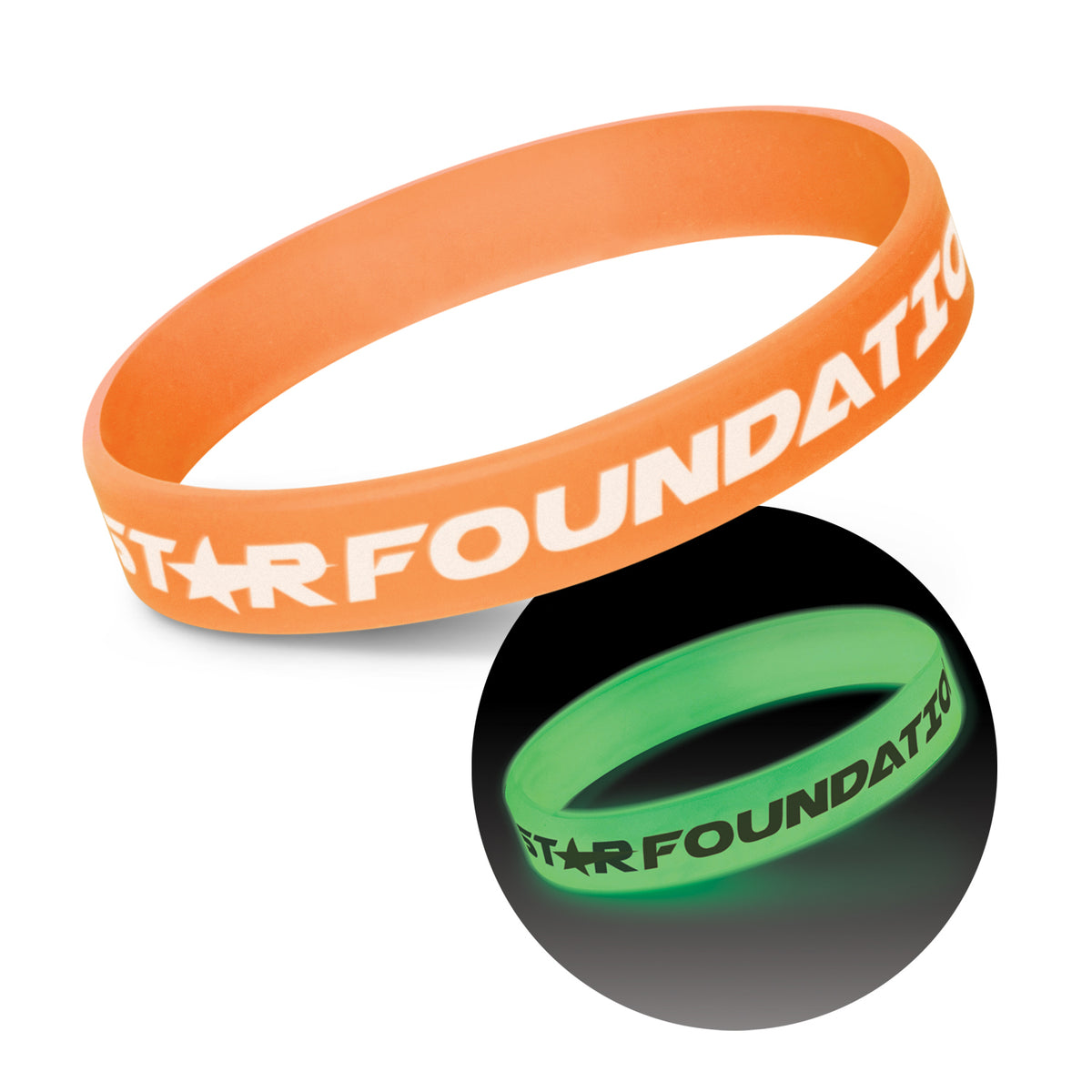 Silicone Wrist Band - Glow in the Dark - Poly Bag with Label