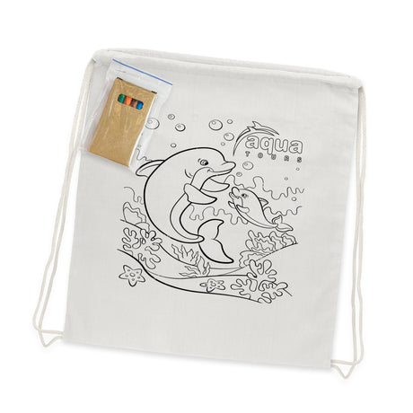 Cotton Colouring Drawstring Backpack - Main