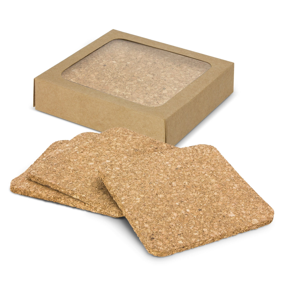 Oakridge Cork Coaster Square - Set of 4 - Natural