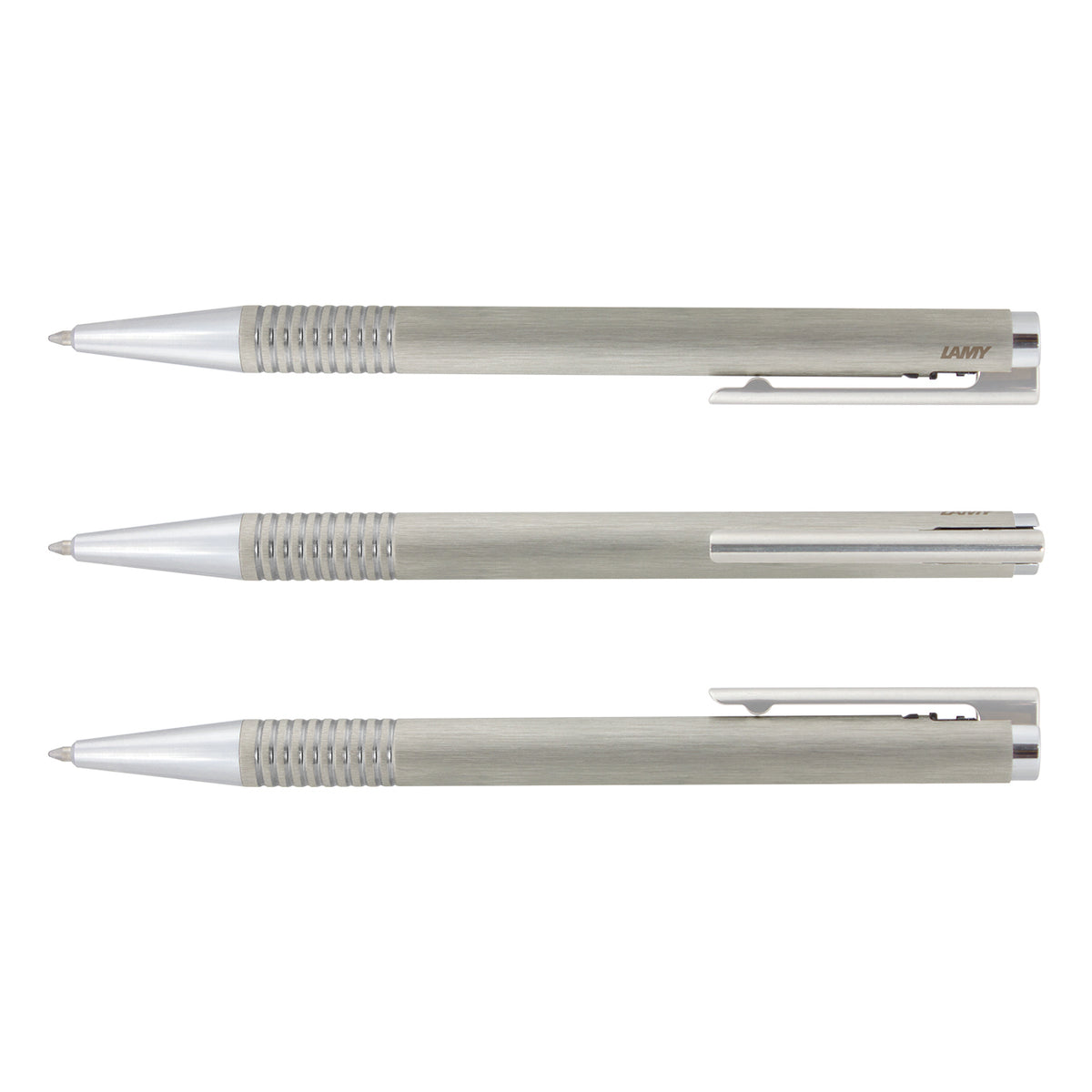 LAMY Logo Pen and Pencil Set - Pen Brushed Silver
