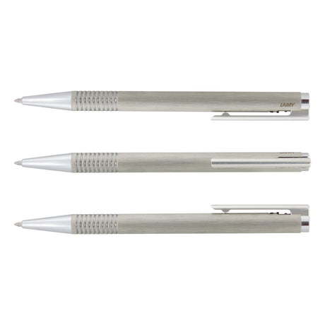 LAMY Logo Pen and Pencil Set - Pen Brushed Silver