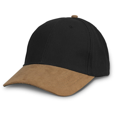 Outback Suede Peak Cap - Black