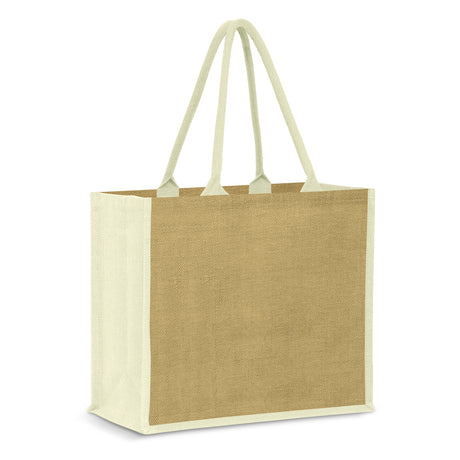 Modena Jute Tote Bag - White