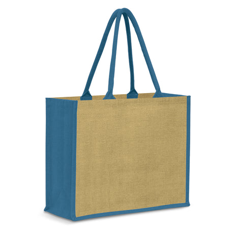 Modena Jute Tote Bag - Blue