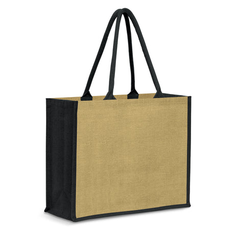 Modena Jute Tote Bag - Black