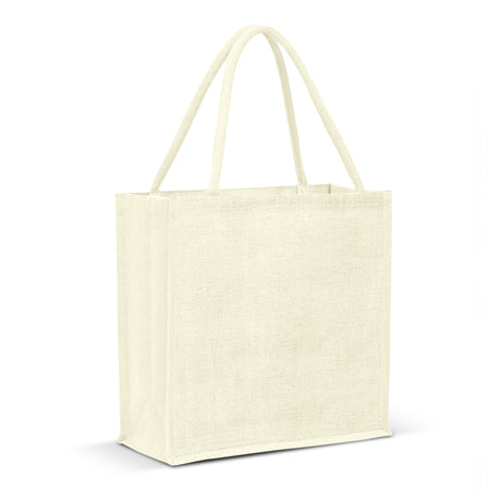 Monza Jute Tote Bag - Colour Match - White