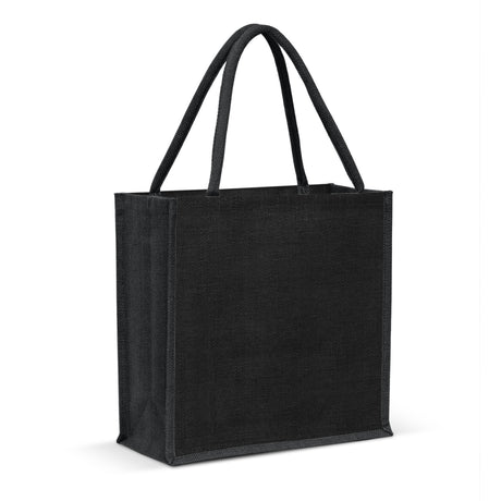 Monza Jute Tote Bag - Colour Match - Black