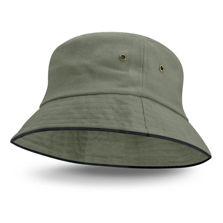 Bondi Bucket Hat - Black Sandwich Trim - Grey