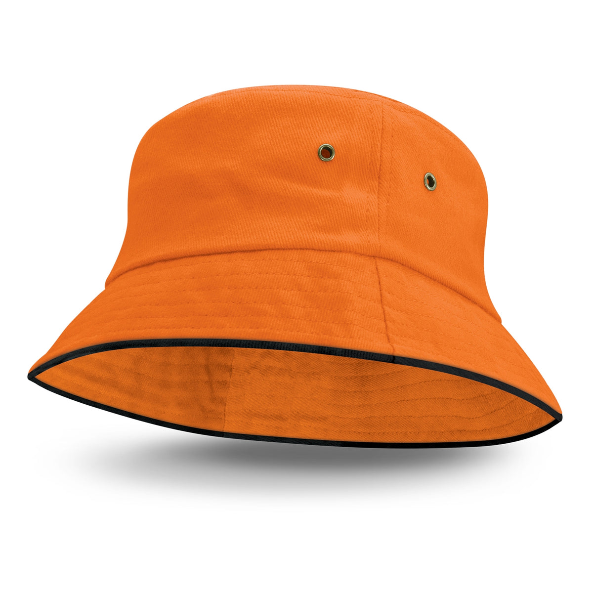 Bondi Bucket Hat - Black Sandwich Trim - Orange