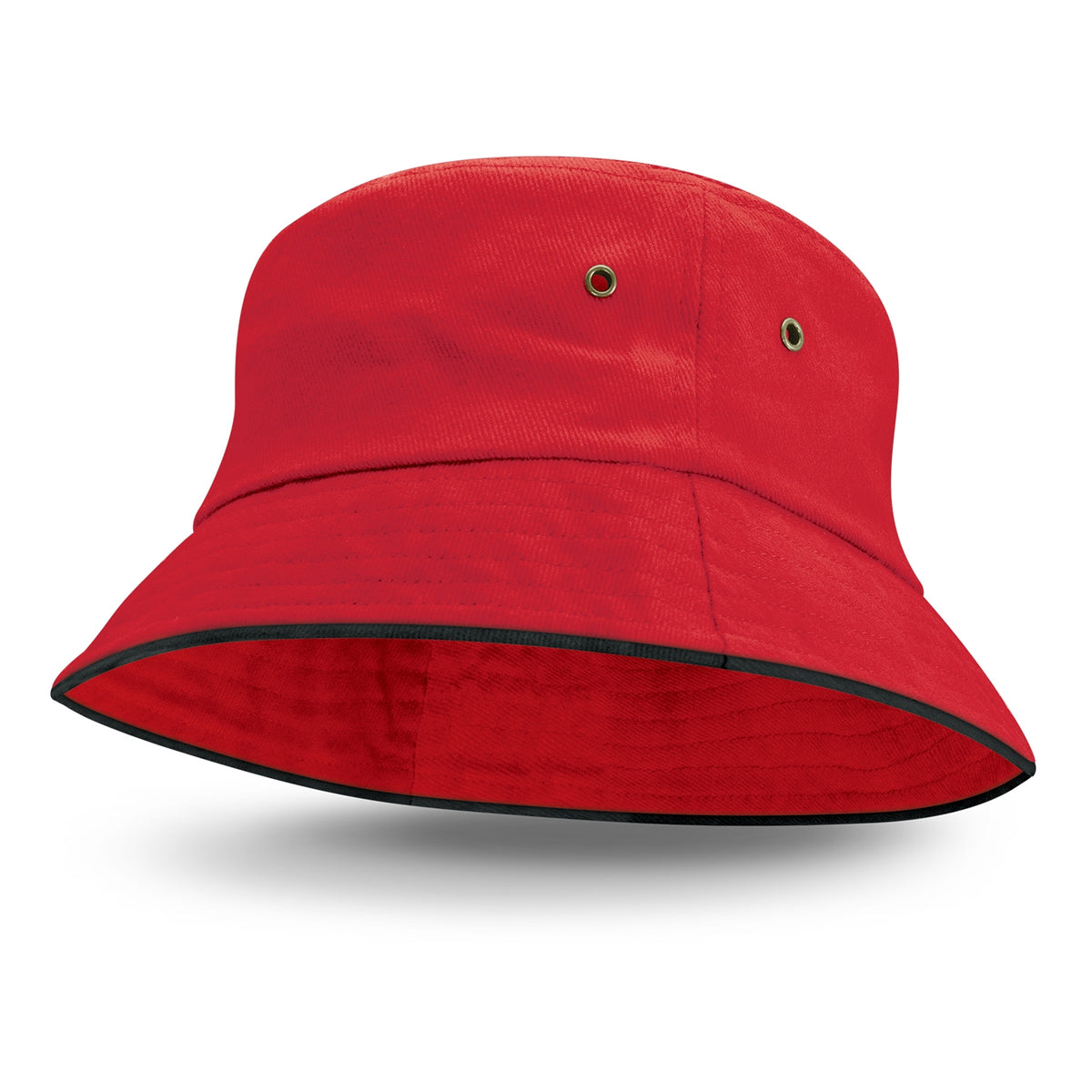 Bondi Bucket Hat - Black Sandwich Trim - Red