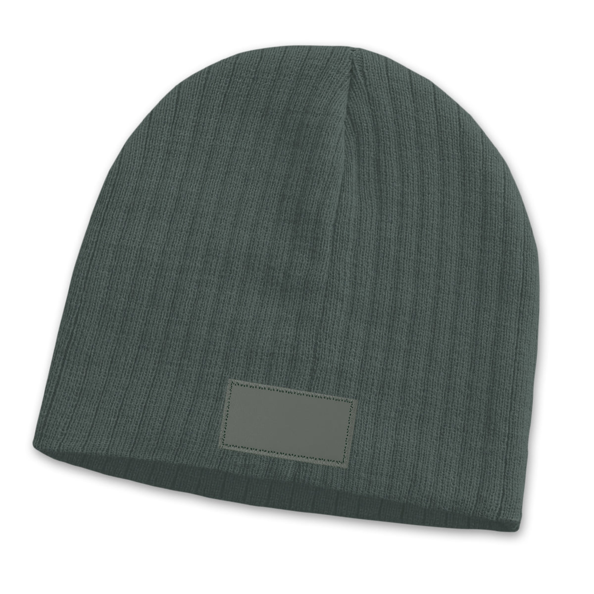 Nebraska Cable Knit Beanie with Patch - Charcoal