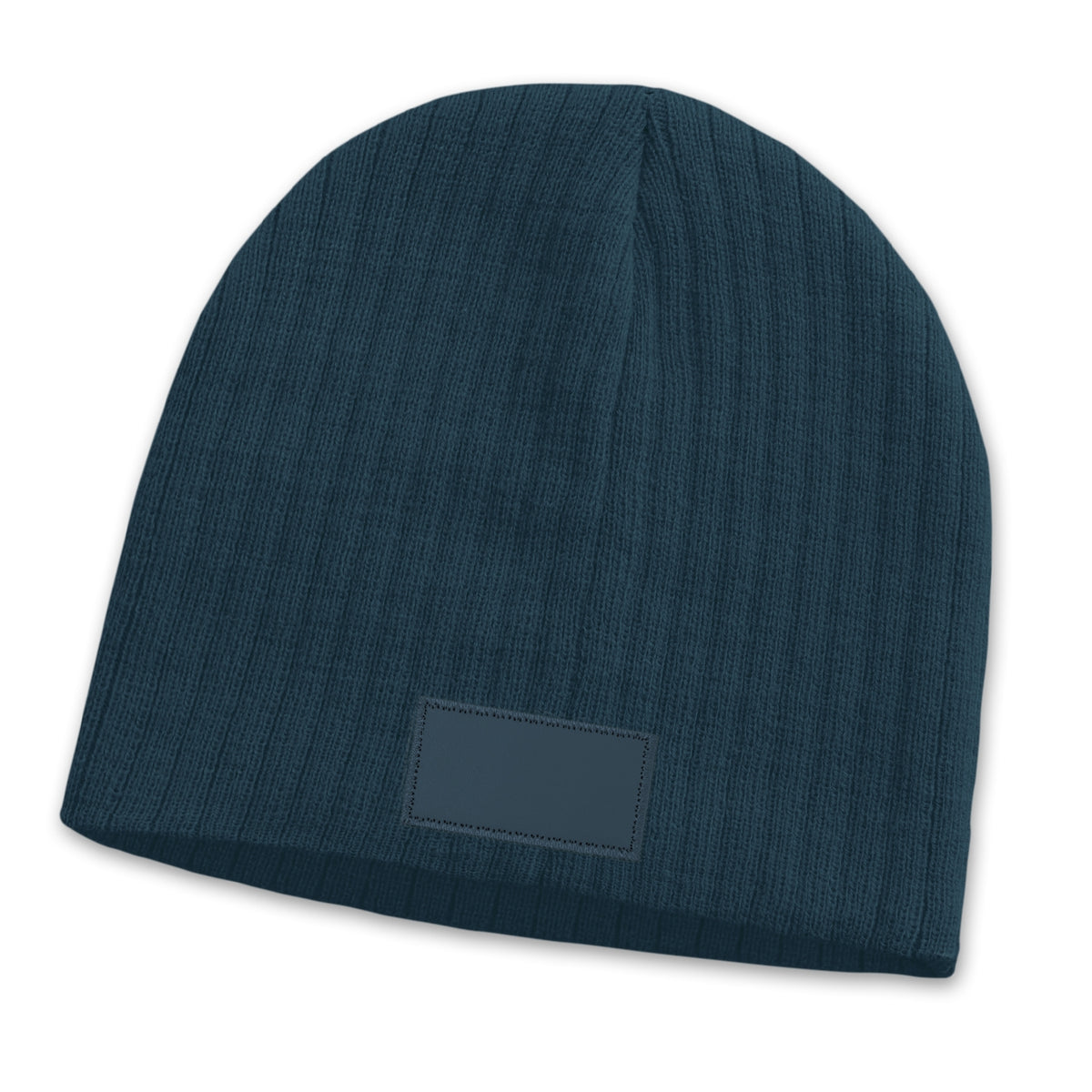 Nebraska Cable Knit Beanie with Patch - Navy