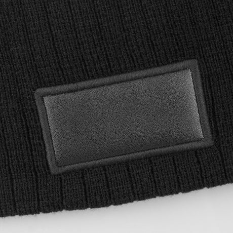 Nebraska Cable Knit Beanie with Patch - Detail