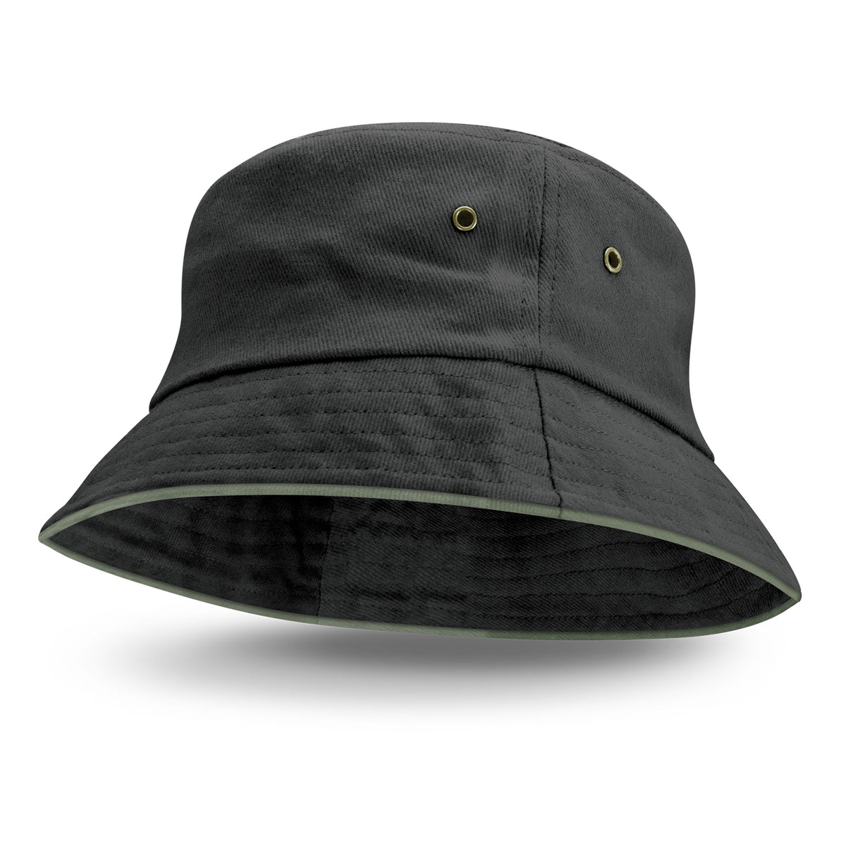Bondi Bucket Hat - Coloured Sandwich Trim - Grey