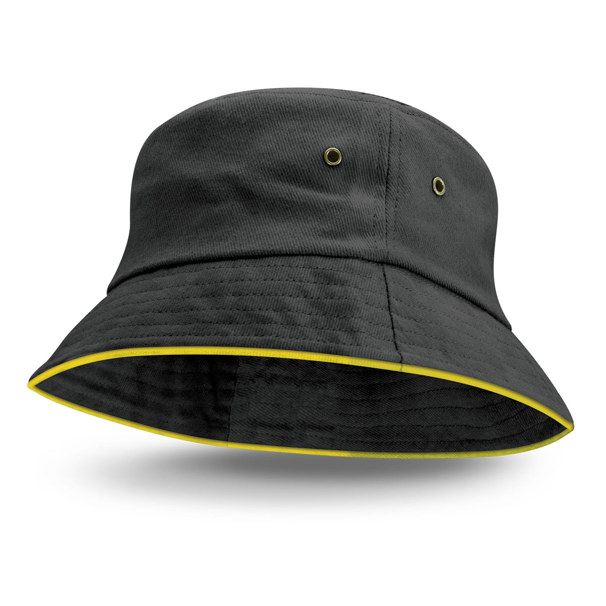 Bondi Bucket Hat - Coloured Sandwich Trim - Yellow