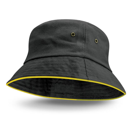 Bondi Bucket Hat - Coloured Sandwich Trim - Yellow