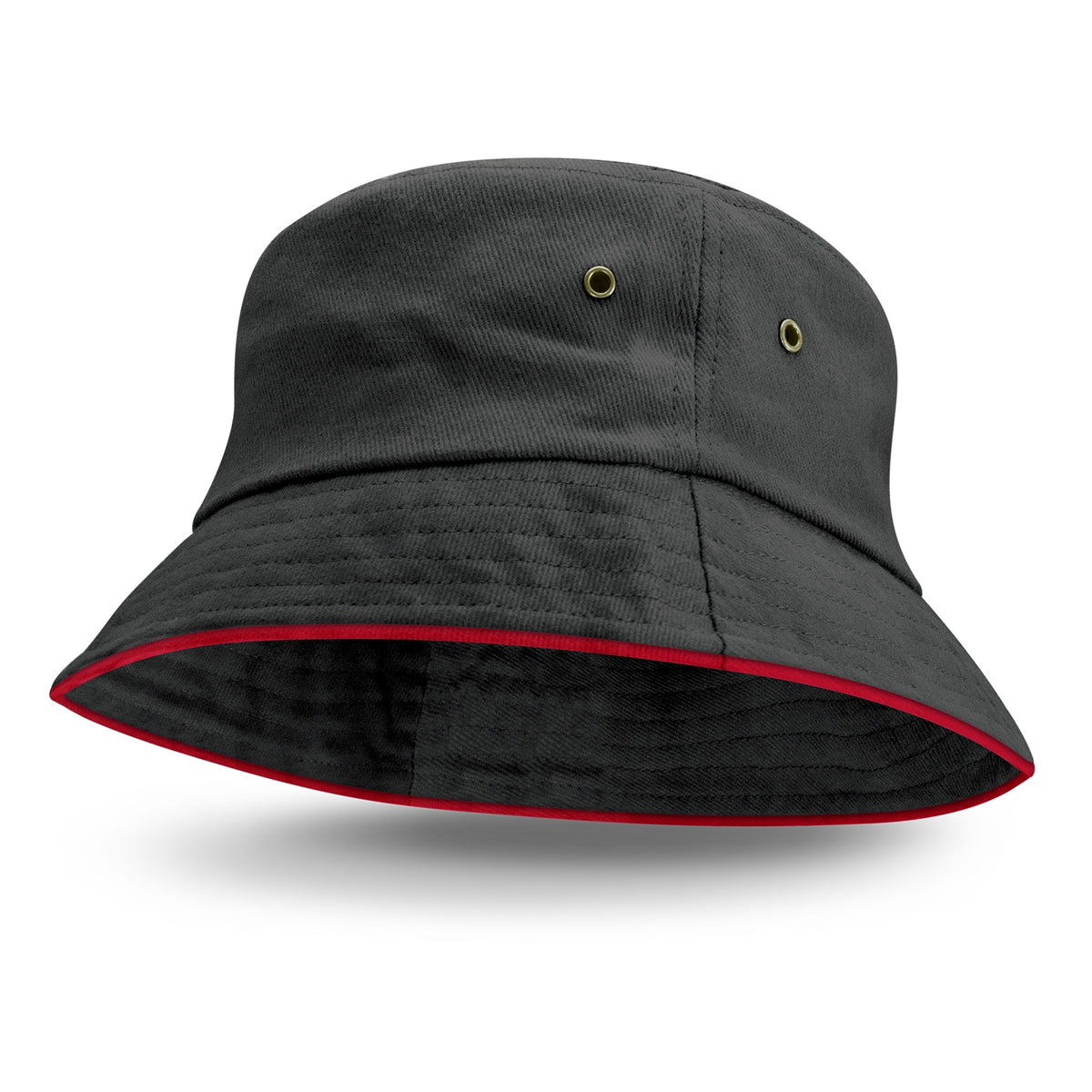 Bondi Bucket Hat - Coloured Sandwich Trim - Red