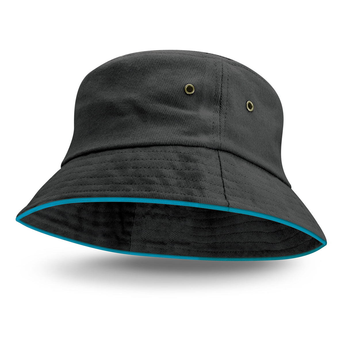 Bondi Bucket Hat - Coloured Sandwich Trim - Light Blue