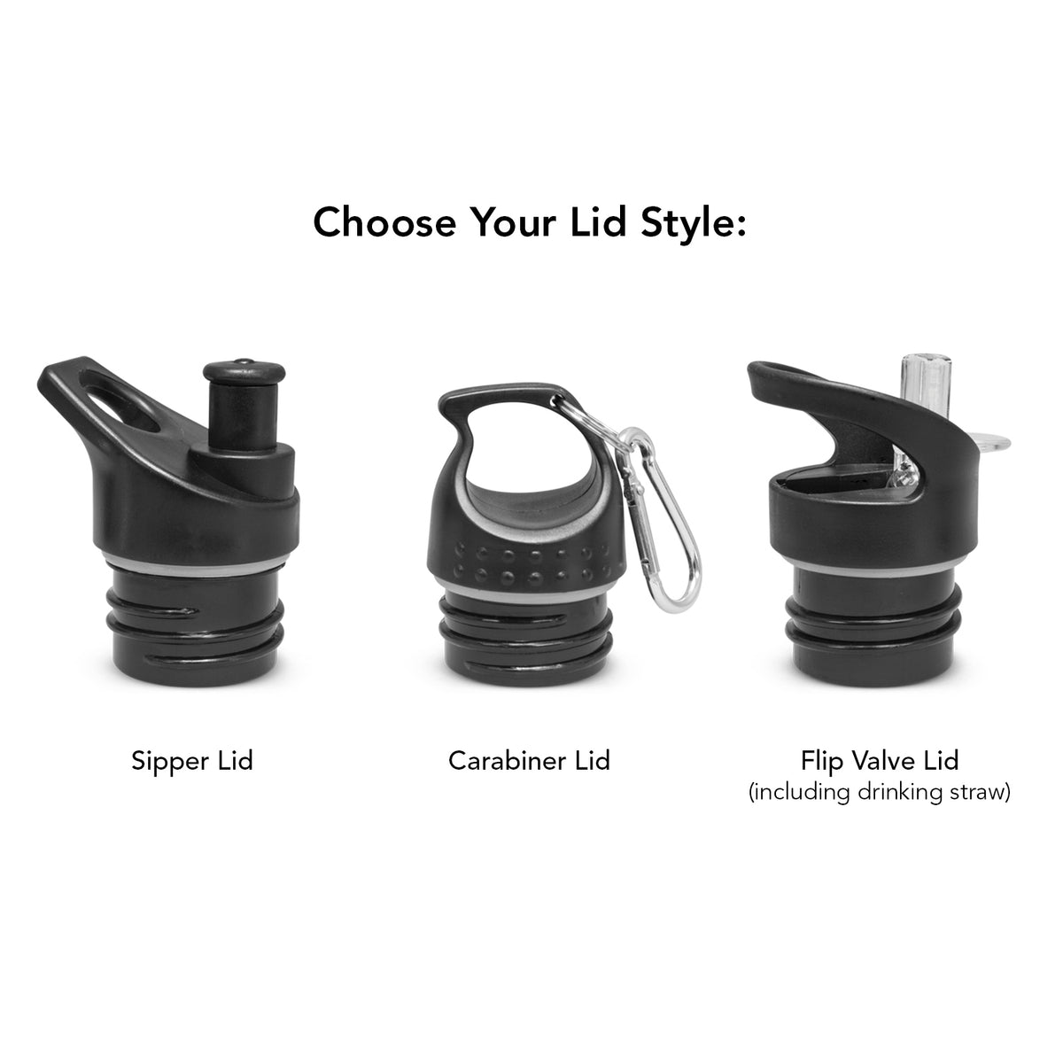 Nomad Vacuum Bottle - Powder Coated - Lid Styles