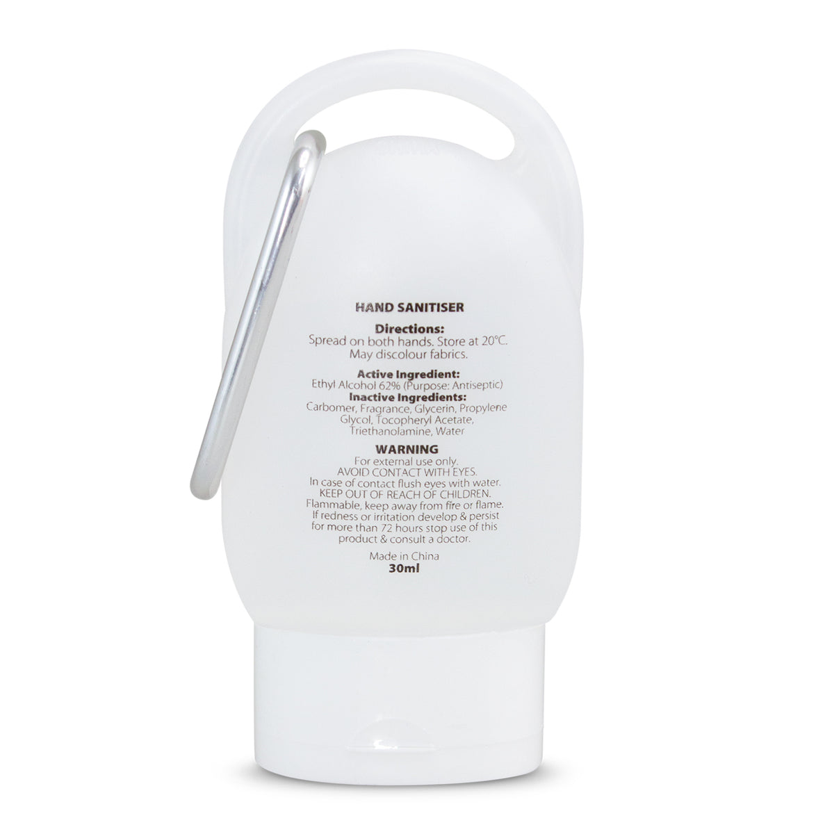 Gel Hand Sanitiser 30ml - Back