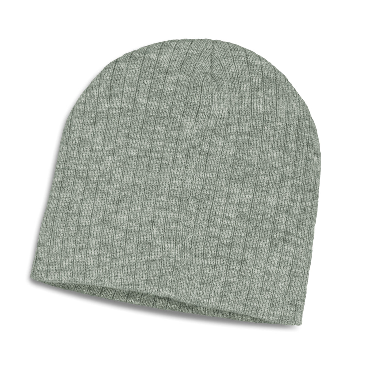 Nebraska Heather Cable Knit Beanie - Light Grey
