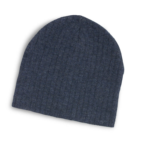 Nebraska Heather Cable Knit Beanie - Navy