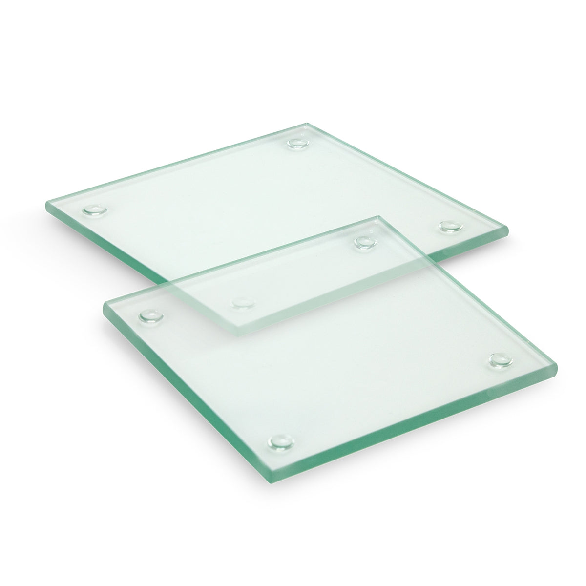 Venice Glass Coaster - Set of 2 - Square - Clear