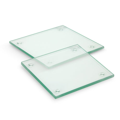Venice Glass Coaster - Set of 2 - Square - Clear