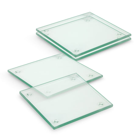 Venice Glass Coaster - Set of 4 - Square - Clear