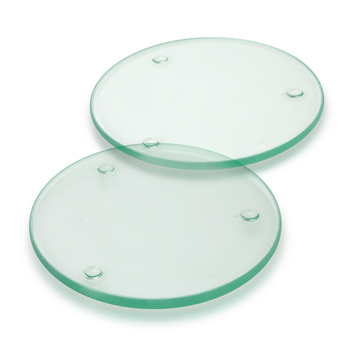 Venice Glass Coaster - Set of 2 - Round - Clear