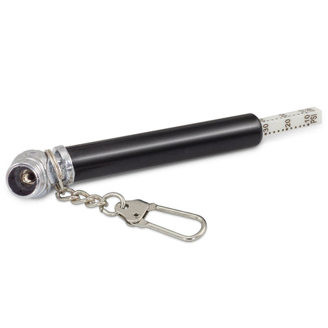 Tyre Pressure Gauge Key Ring - Black