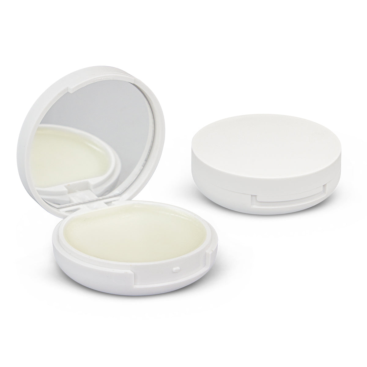 Compact Mirror and Lip Balm - White