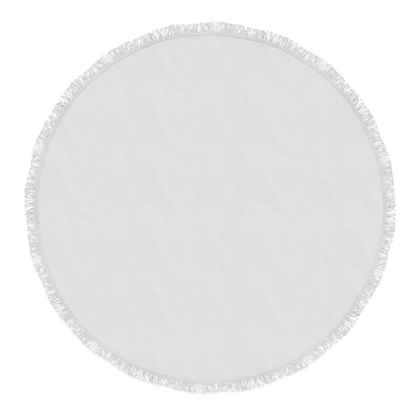 Mandala Beach Towel - White - Tassels