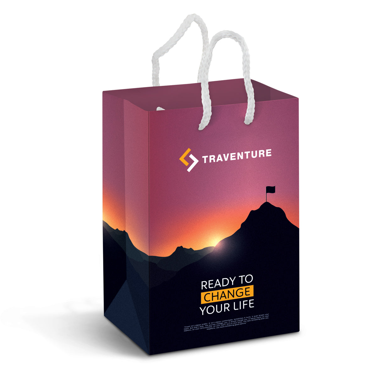 Small Laminated Paper Carry Bag - Full Colour - Main