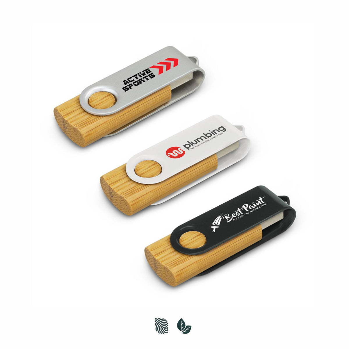 Helix 4GB Bamboo Flash Drive - Impact Aware