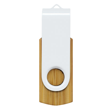 Helix 4GB Bamboo Flash Drive - White