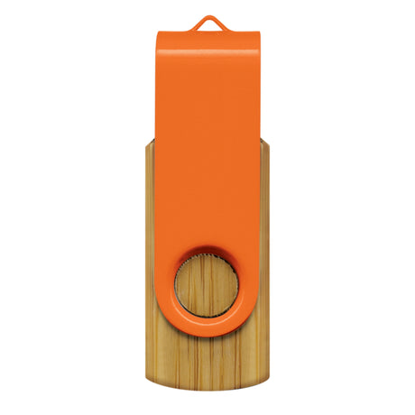 Helix 4GB Bamboo Flash Drive - Orange