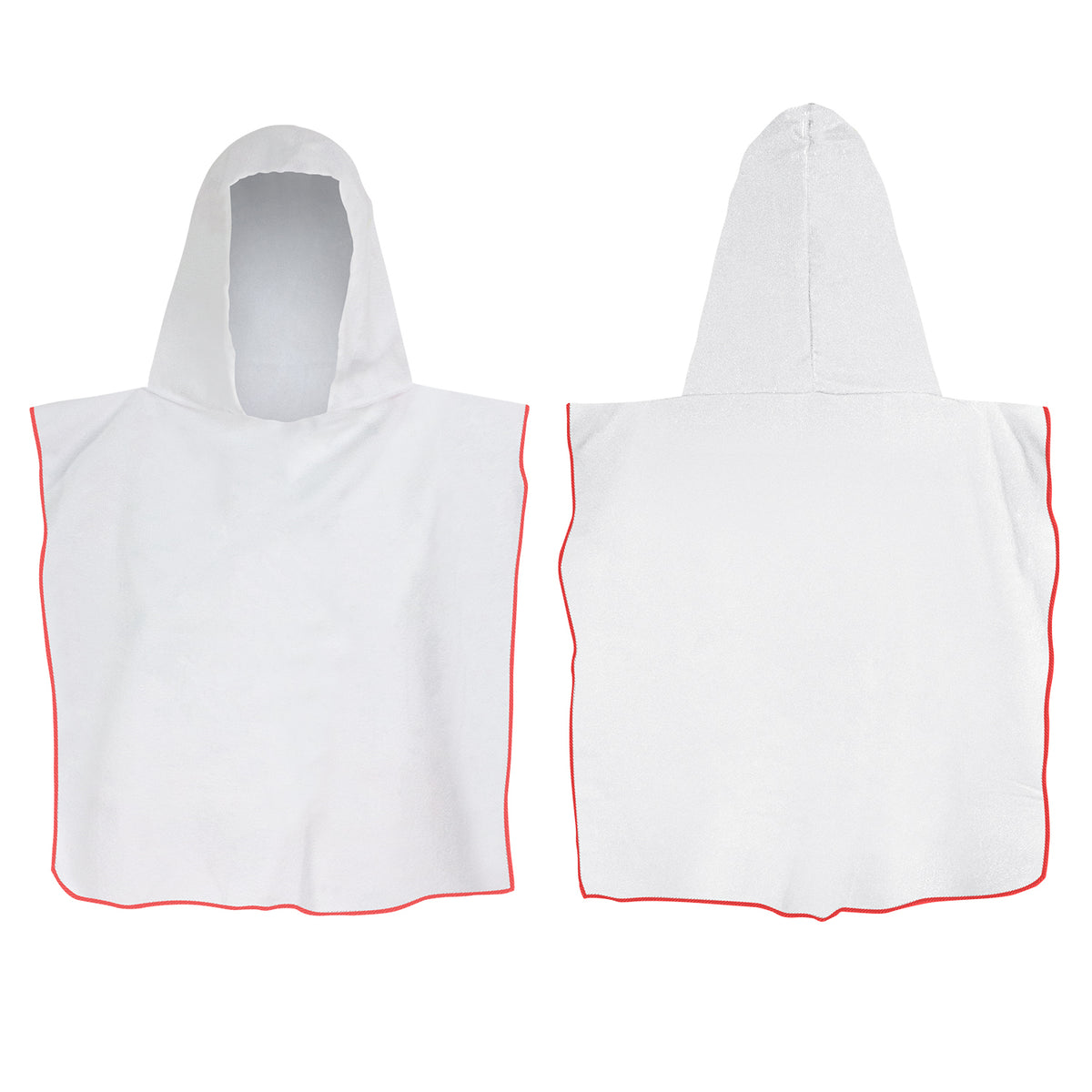 Kids Hooded Towel - Red Overlocking