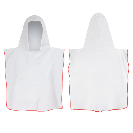Kids Hooded Towel - Red Overlocking