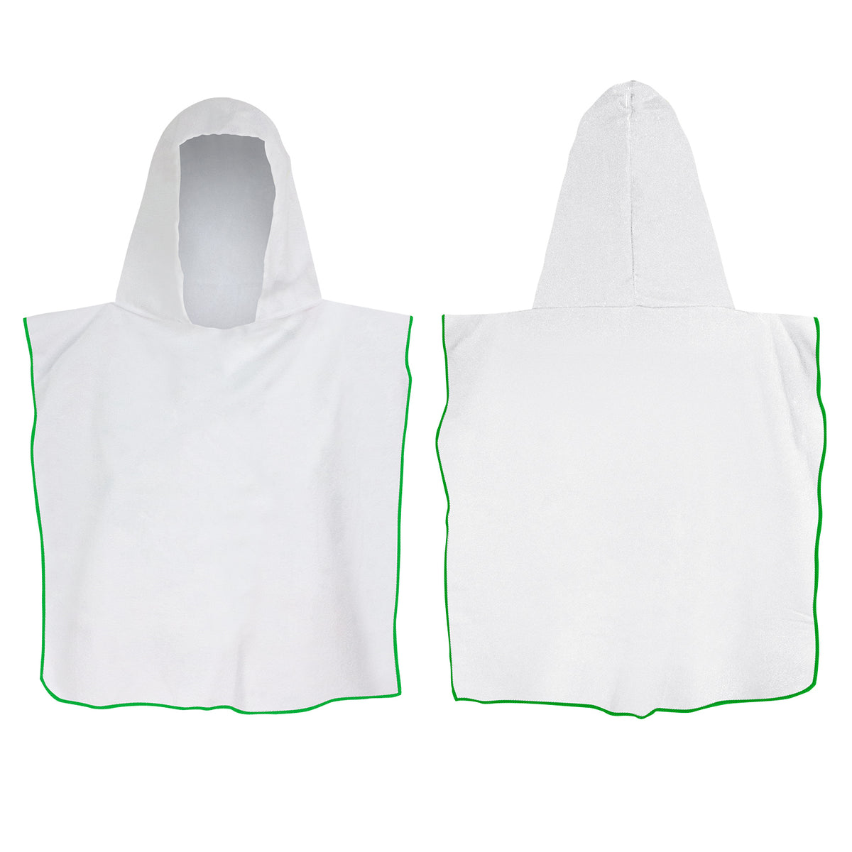 Kids Hooded Towel - Green Overlocking