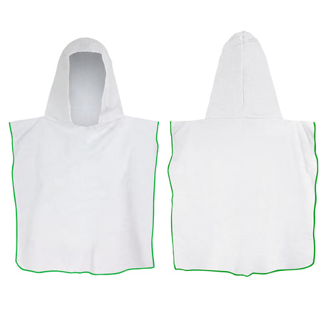 Kids Hooded Towel - Green Overlocking
