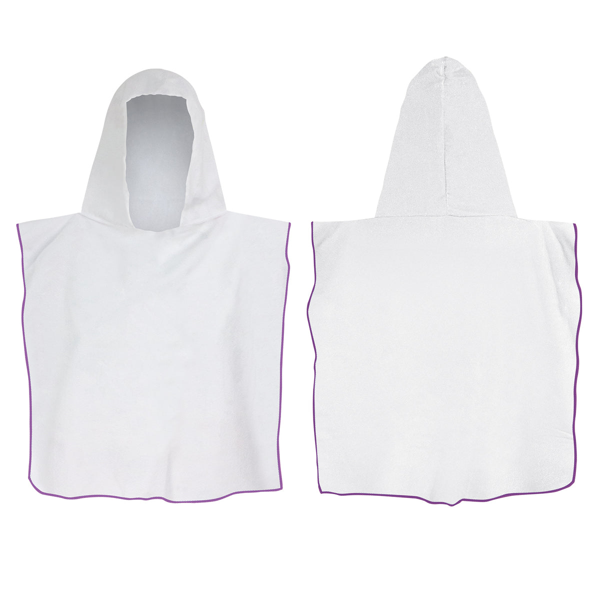Kids Hooded Towel - Purple Overlocking