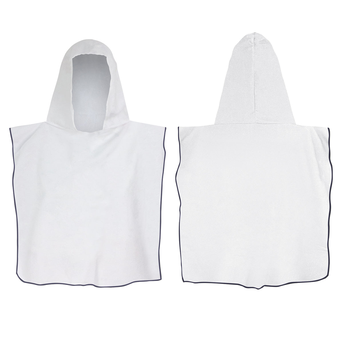 Kids Hooded Towel - Black Overlocking