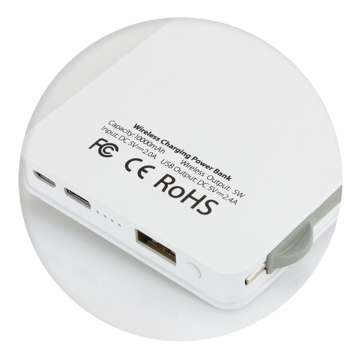 Jarvis 10k Wireless Charging Power Bank - Back