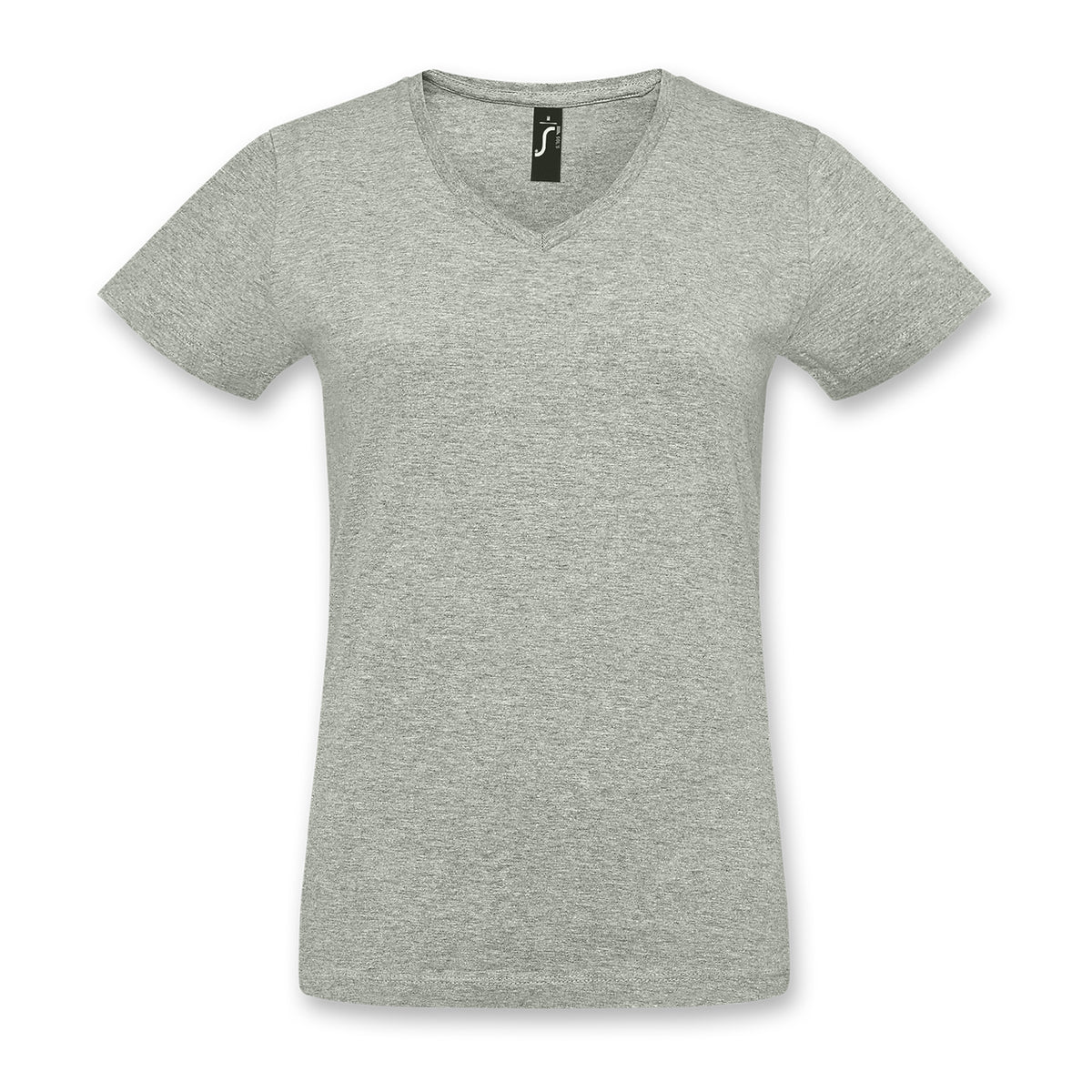 SOLS Imperial Womens V Neck T-Shirt - Grey Melange