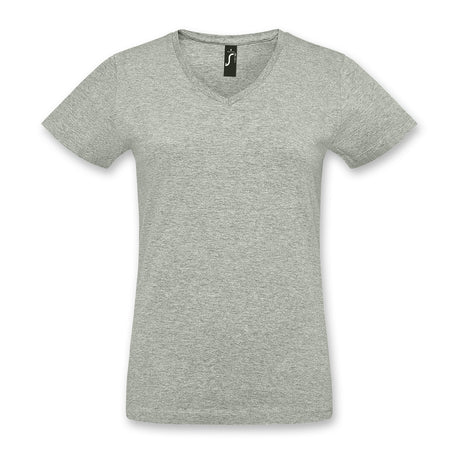 SOLS Imperial Womens V Neck T-Shirt - Grey Melange