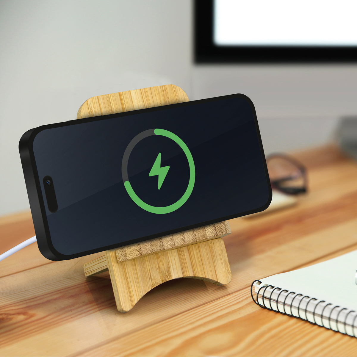 Bamboo Wireless Charging Stand - Feature
