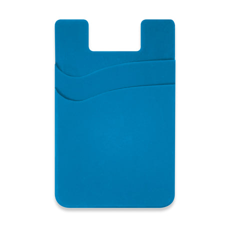 Dual Silicone Phone Wallet - Light Blue