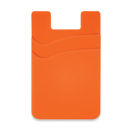 Dual Silicone Phone Wallet - Orange