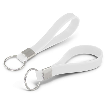 Silicone Key Ring - White